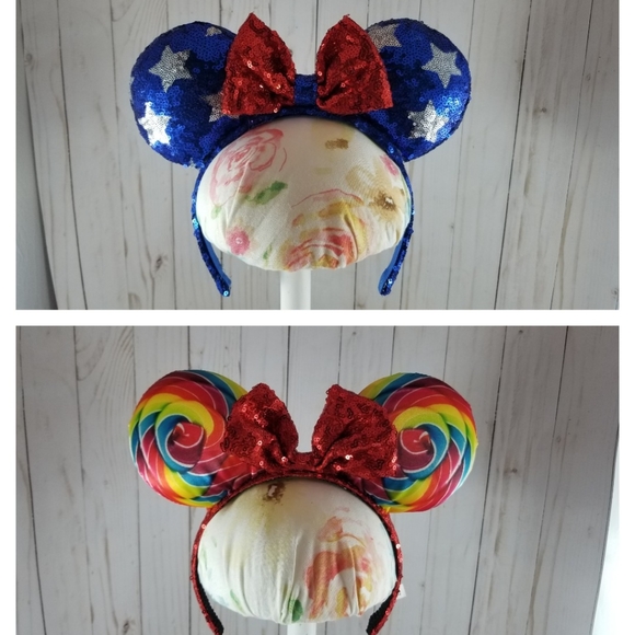 Disney Accessories - Lollipop & Red White Blue Minnie Mouse Ears